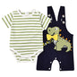 Baby Boy Clothes Newborn Outfits Stripe Romper Infant Cartoon Overall Adjustable Suspender Pants Set 0-18 Months