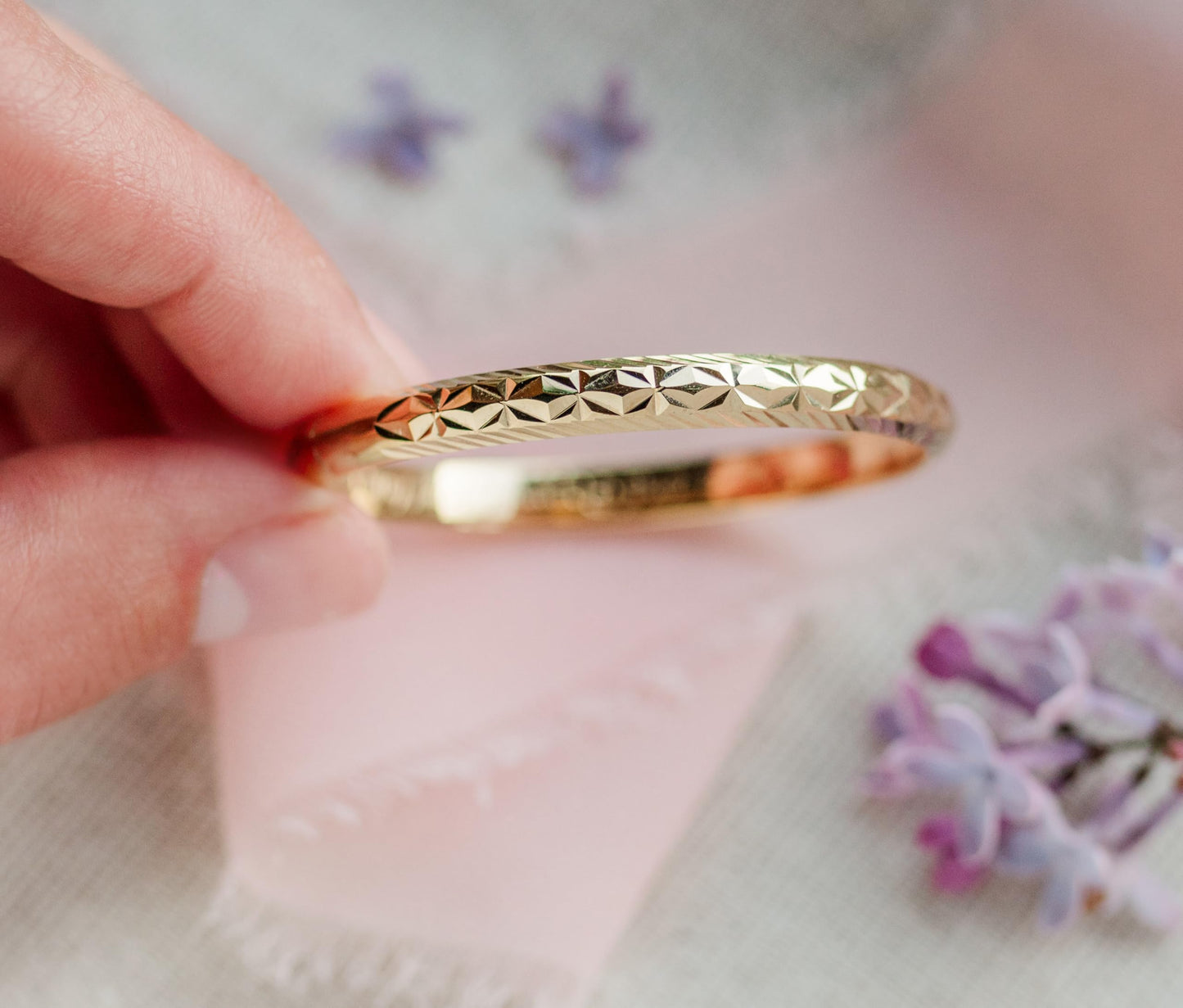 Precious Pieces 14K Gold-Plated Bangle Bracelet for Babies, Toddlers, Children, Kids, Teens and Women