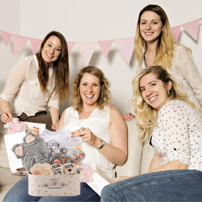 Bopoobo Baby Shower Gifts for Boys - New Born Gifts, Unique Essentials: Onesie, Blanket, Rattle, Lovey, Socks, Decision Coins, Milestone