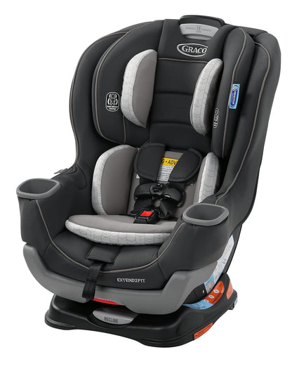 Graco Extend2Fit Convertible Baby Car Seat, Rear and Forward Facing, Adjustable Extension Panel for Extra Legroom, Gotham