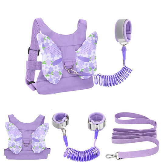 Toddlers Leash + Anti Lost Wrist Link Child Kids Safety Harness Kids Walking Wristband Assistant Strap Belt for Girl Pink Christmas Gift