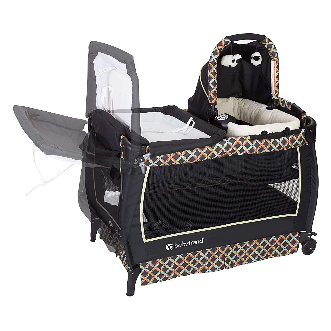 Baby Trend Lil’ Snooze™ Deluxe III Nursery Center® Playard for Twins, Cozy Grey
