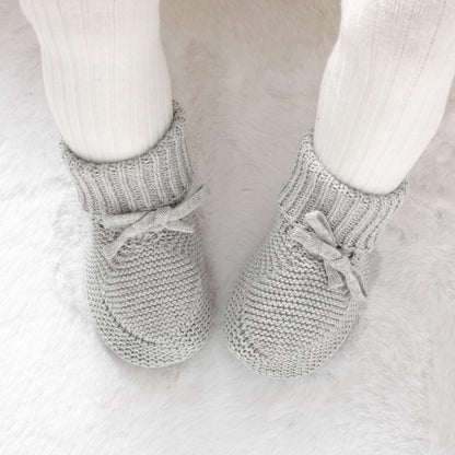 Hadetoto Baby Booties Newborn First Walkers Cozy Shoes Warm Knit Soft Booties for Toddler Infant Boy Girl