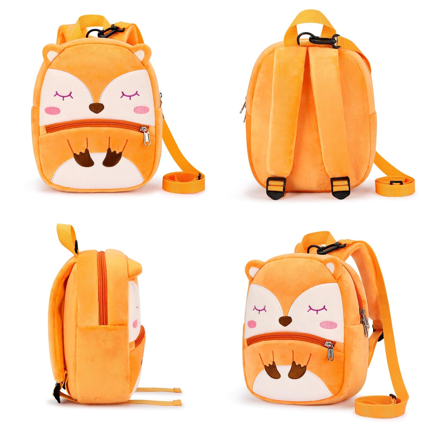 mibasies Toddler Backpacks for Girls 2-4: Plush Backpack -3D Animal Cartoon Mini Travel Bag -10 inch Toddler Backpack Leash