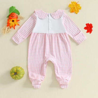 Kuriozud My First Halloween Baby Girl Boy Outfit Newborn Pumpkin Jumpsuit Romper Halloween Footie Pajamas Coming Home Outfit