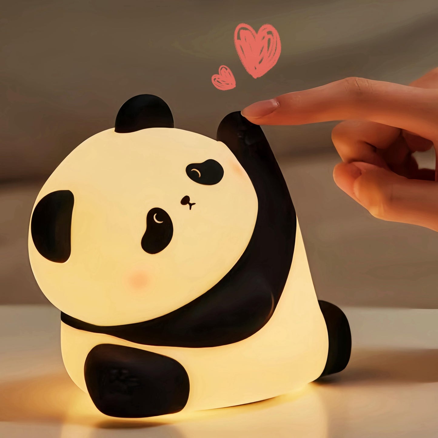 Sweet Heart Elephant Night Light, LED Squishy Novelty Animal Cute Lamp, Food Grade Silicone Nightlight, Dimmable Light Up Elephant Decor for Room College, Boys Girls White Elephant Gifts