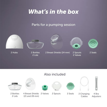 Elvie - Double, Wearable Breast Pump w/App - The Smallest & Quietest - Portable - Hands Free & Discreet - Automated with Four Personalized Settings
