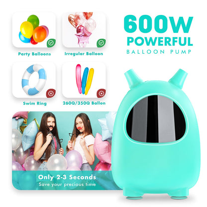 Balloon Pump Electric, SPLAKS Balloons Inflator Air Pump Portable Balloon Blower for Garland Arch, Party Decoration