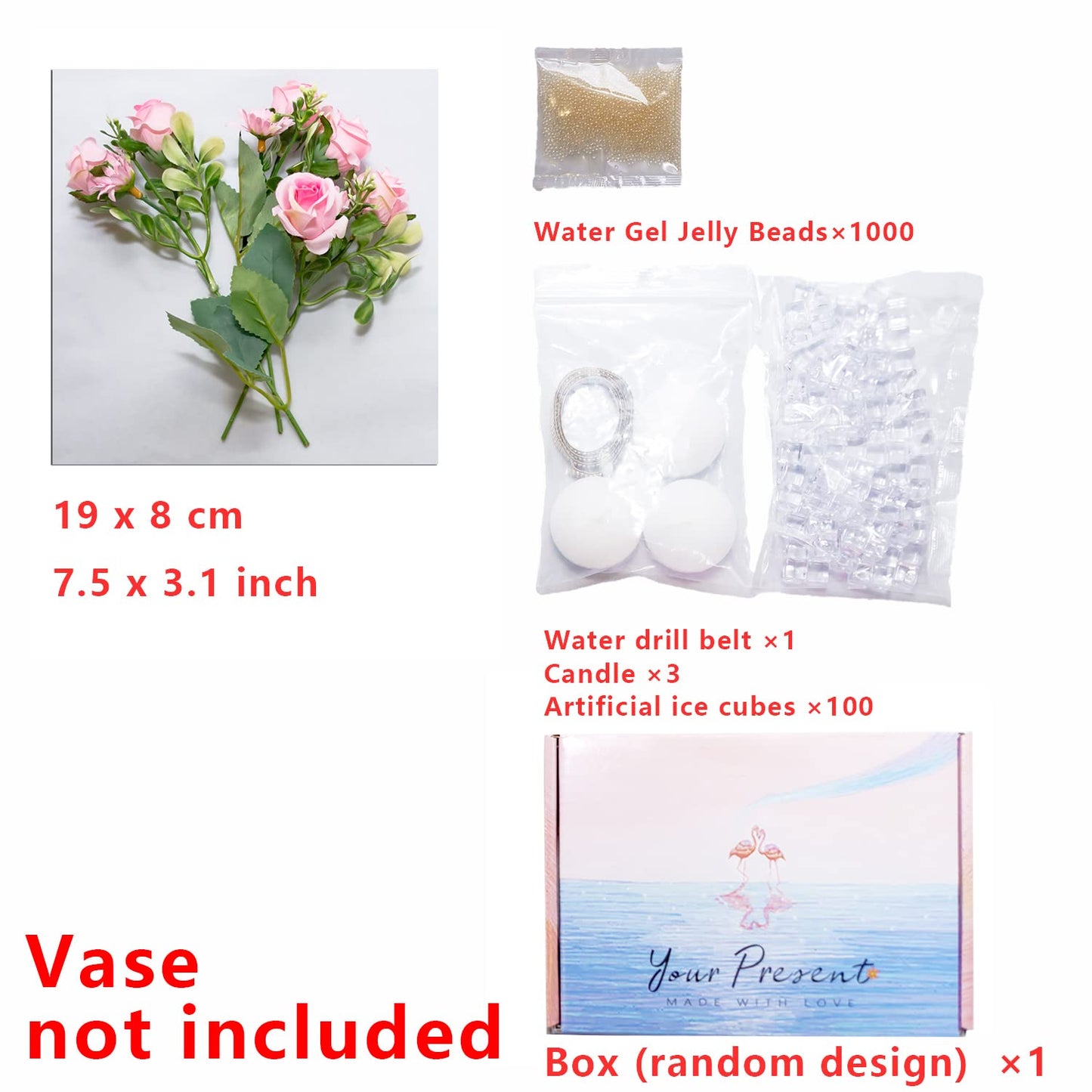 Artificial Phalaenopsis with Candles Diamond Lace Nearly Natural Orchid for Table Centerpiece Wedding Party Home Bar Restaurant Festival Decoration Pink Suit