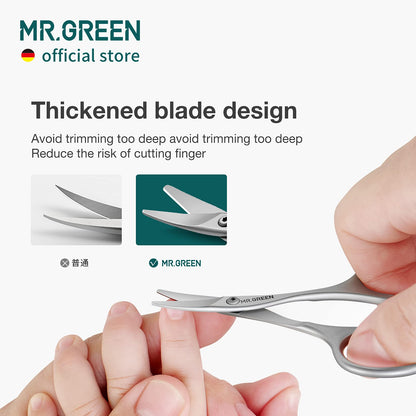MR.GREEN Baby Nail Scissors Safety Nail Care Clippers Cutter Newborn Baby Convenient Nail Grooming Manicure Tool (Nail Scissors+Glass File)