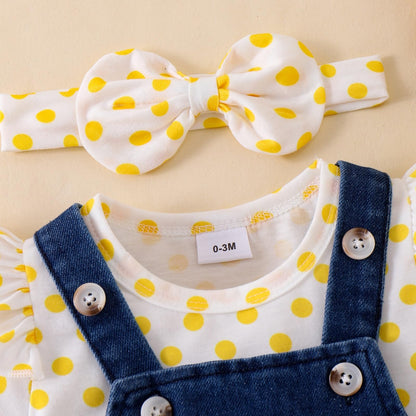 Baby Girl Clothes Suspender Skirt Newborn Ruffled Romper + Elephant Jeans Dress + Headband Summer Outfits 0-18 Months