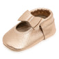 BirdRock Baby Bow and Knot Moccasins - Genuine Leather Baby Girl Shoes