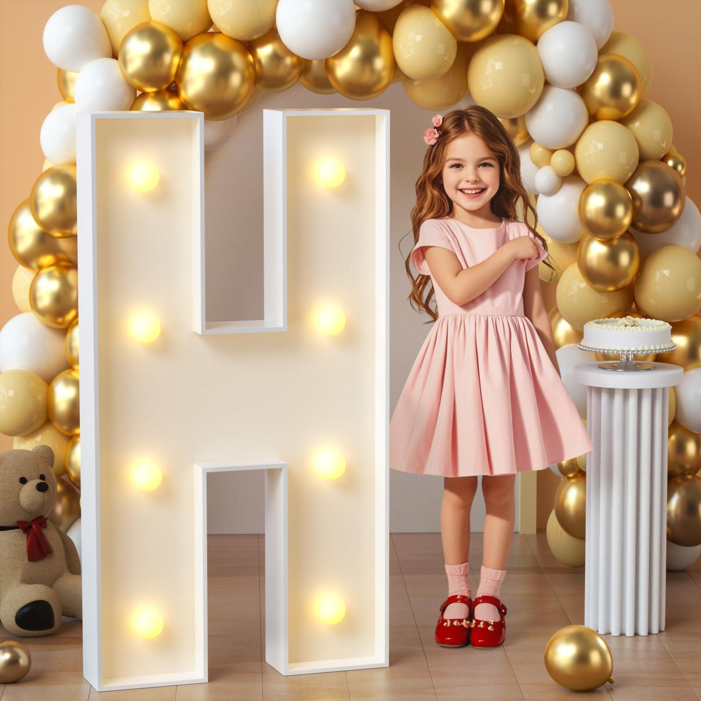 imprsv Marquee Light Up Letters, 3FT Mosaic Letters with Light for Baby Shower Graduation Party Decor, Large A for Engagement Wedding Party Decorations (Need to Assemble)