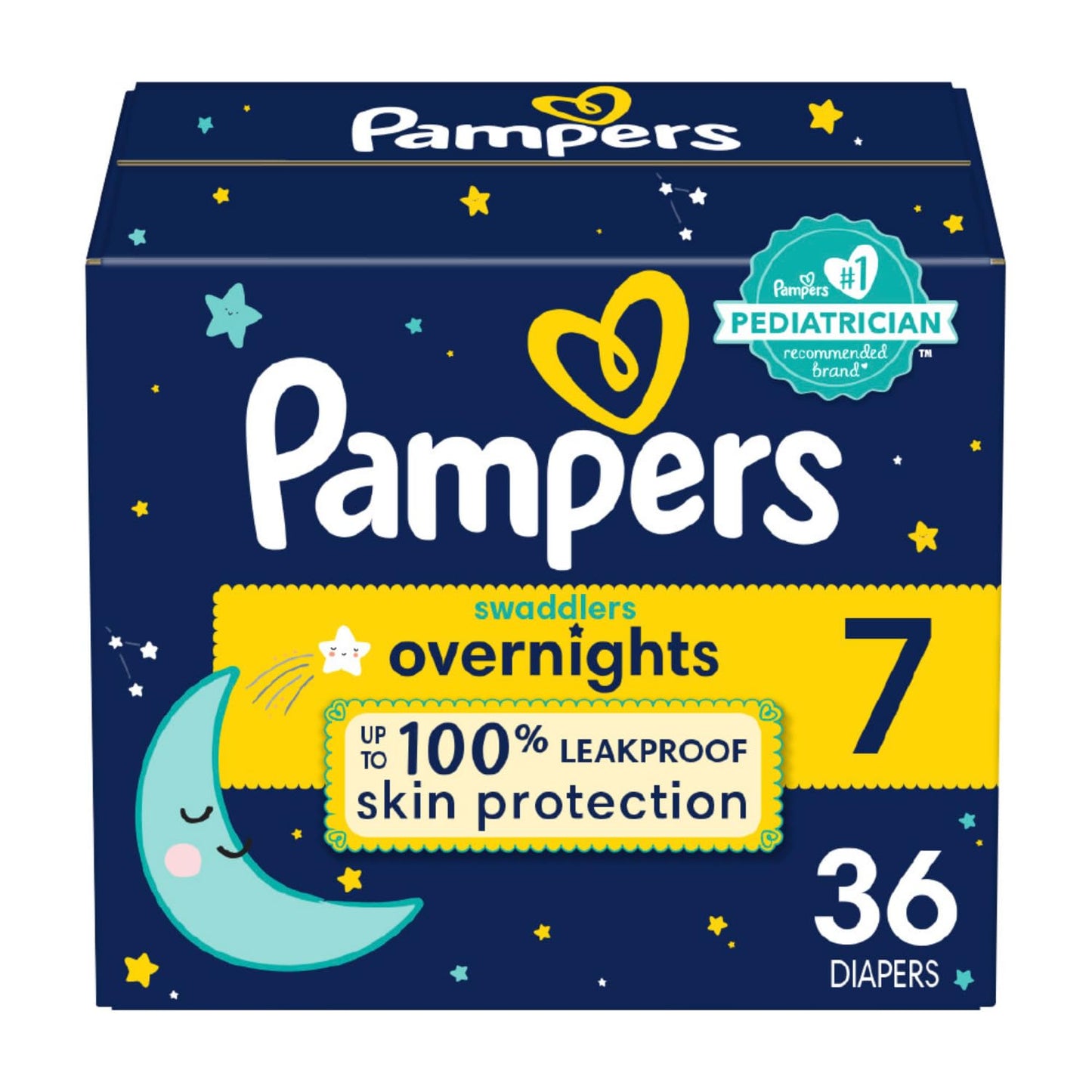 Pampers Overnight Diapers - Swaddlers Overnights - Size 4, 58 Count, Disposable Baby Diaper, Night Time Leak and Skin Protection