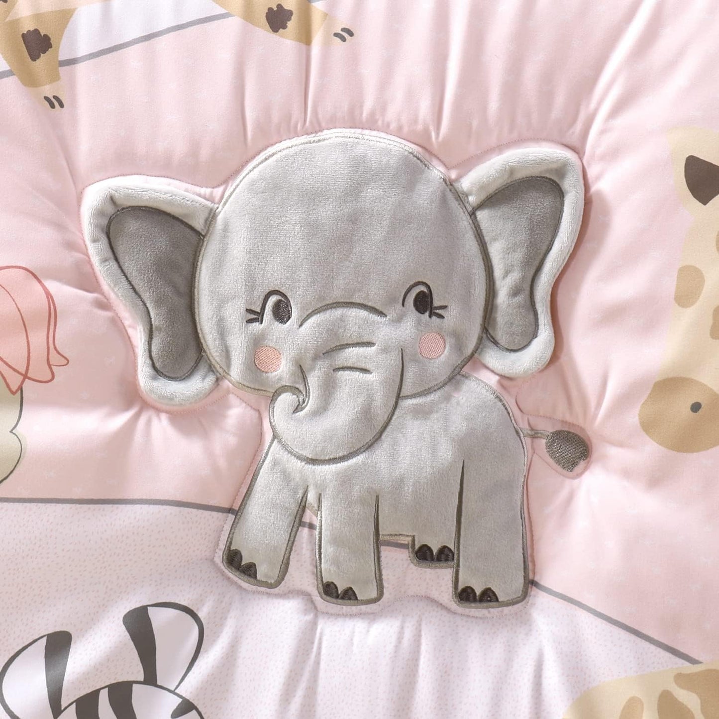 The Peanutshell 3 Piece Baby Crib Bedding Set for Girls - Newborn, Infant & Toddler Nursery Bed Set Decor with Fitted Crib Sheet, Dust Ruffle Comforter - Wildest Dreams