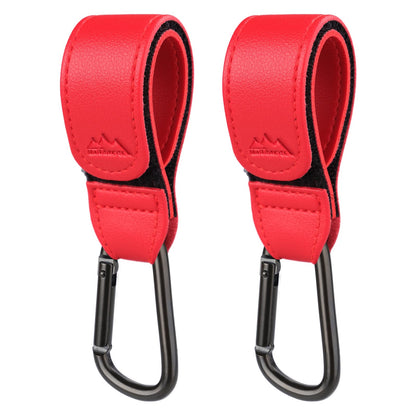 Baby Stroller Hooks Bag Hooks for Hanging Diaper Bags Multipurpose Hooks for Grocery Shopping Bags Premium Vegan Leather Pram Straps 2 Pcs (Green)