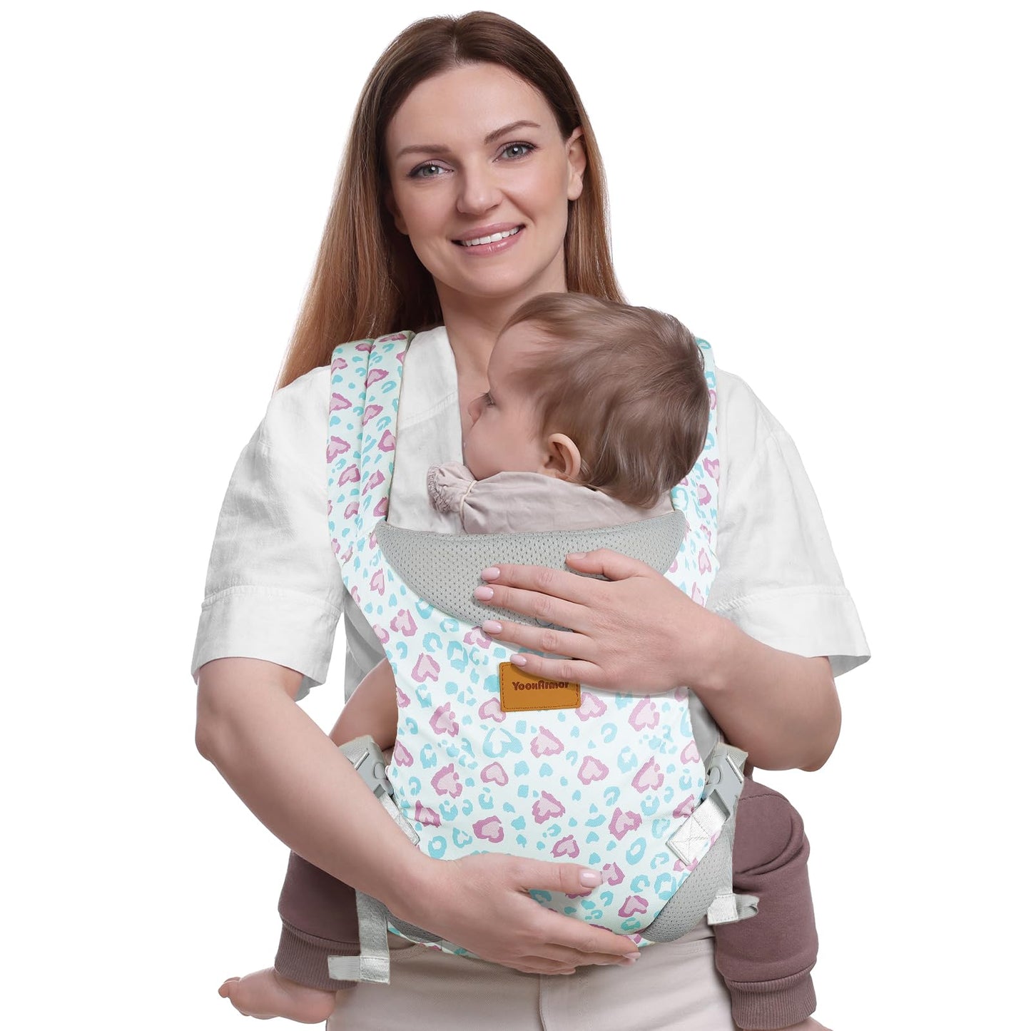 Baby Carrier Newborn to Toddler, Ergonomic Adjustable Toddler Carriers for 7-65 Lbs, Cozy Lightweight Infant Carrier with Neck Support, Baby Holder Carrier with Lumbar Support for Mom Dad