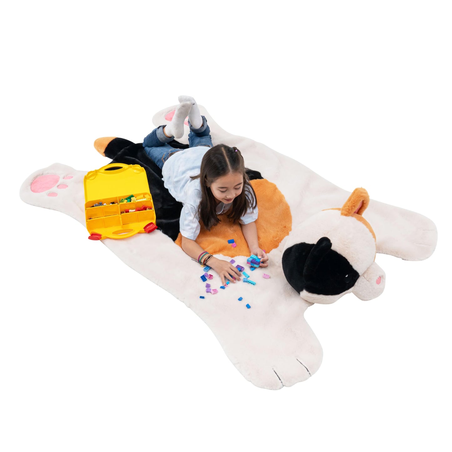 Plush PlushieRugs - Animal Rug for Kids Room, Fluffy Nursery and Fur Kids Rugs for Playroom - Big Large Stuffed Animals Irregular Shaped Rug that Works Great as Woodland Nursery Decor (Dinosaur)