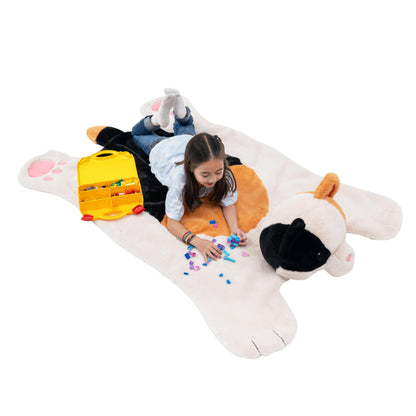 Plush PlushieRugs - Animal Rug for Kids Room, Fluffy Nursery and Fur Kids Rugs for Playroom - Big Large Stuffed Animals Irregular Shaped Rug that Works Great as Woodland Nursery Decor (Dinosaur)