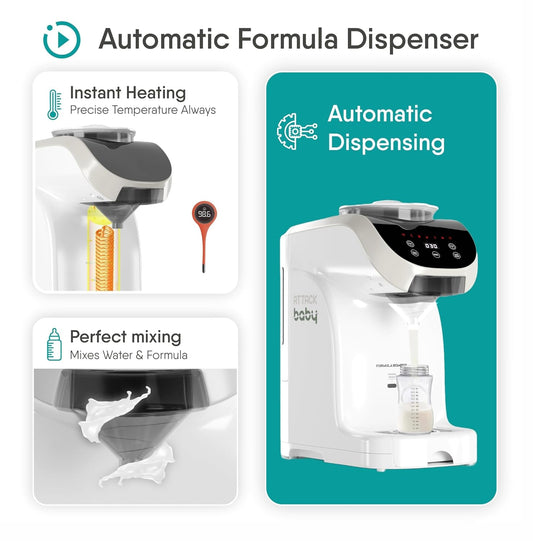 Formula Maker Machine - Accurate WiFi Formula Dispenser with Inbuilt Sensors to Prevent Malnutrition - Instant Heating & Automatic Mixing - Quick Warm Bottle W/Free Mobile App