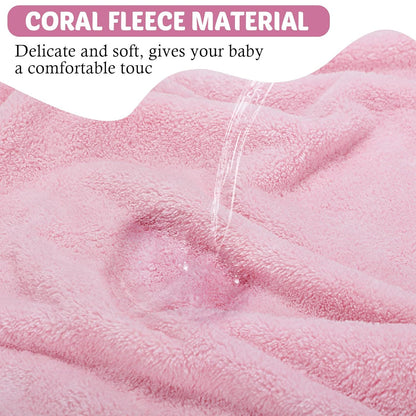 Eccliy 4 Pack Baby Bath Towel Cute Animal Face Coral Fleece Baby Bath Towels Poncho Cape for Boy and Girl (Kitten, Puppy, Bear, Elephant)