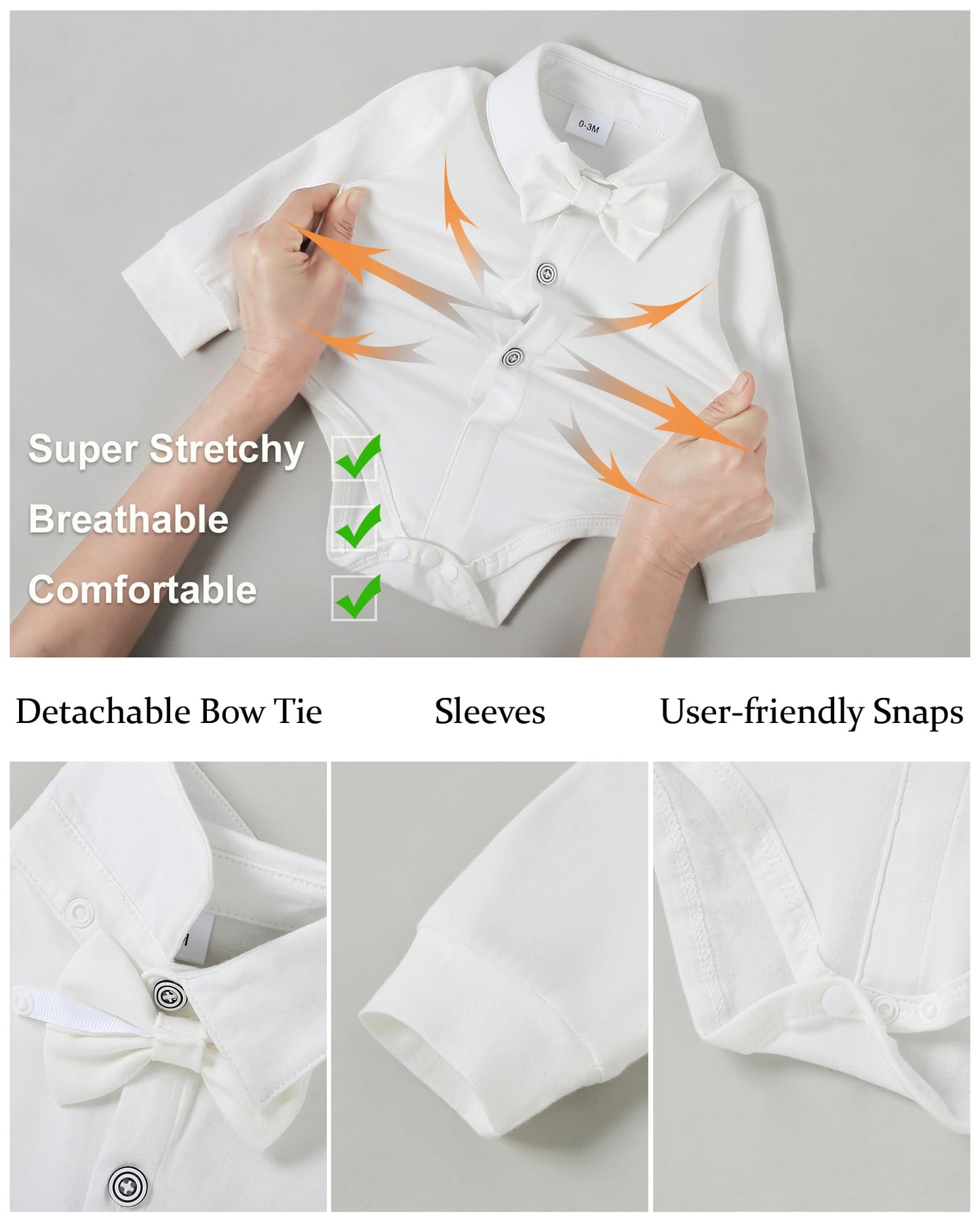 YALLET Baby Boy Clothes Suit 0-24 Months Infant Gentleman Outfits Formal Dress Shirt+Bowtie+Vest+Pants Set Baby Wedding Suits