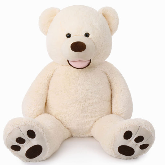 MorisMos Smile Giant Teddy Bear, 51inch Large Stuffed Bears with Big Footprints, Big Stuffed Animals Cuddly Plush Gifts for Girlfriends, Boyfriend, Dark Brown