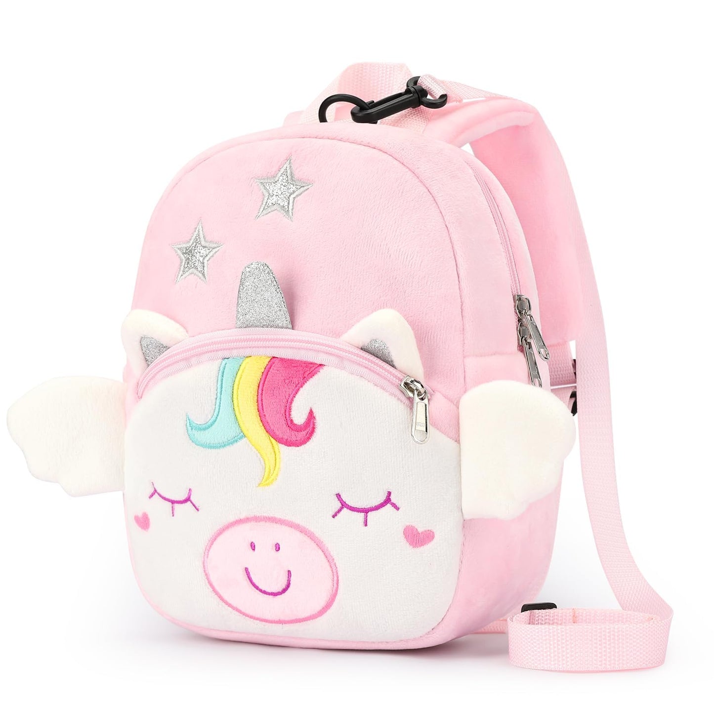 mibasies Toddler Backpacks for Girls 2-4: Plush Backpack -3D Animal Cartoon Mini Travel Bag -10 inch Toddler Backpack Leash