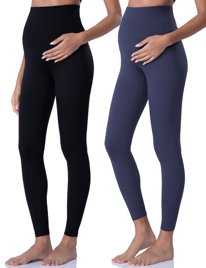 POSHDIVAH Women's Maternity Leggings Over The Belly Pregnancy Yoga Pants Active Wear Workout Leggings