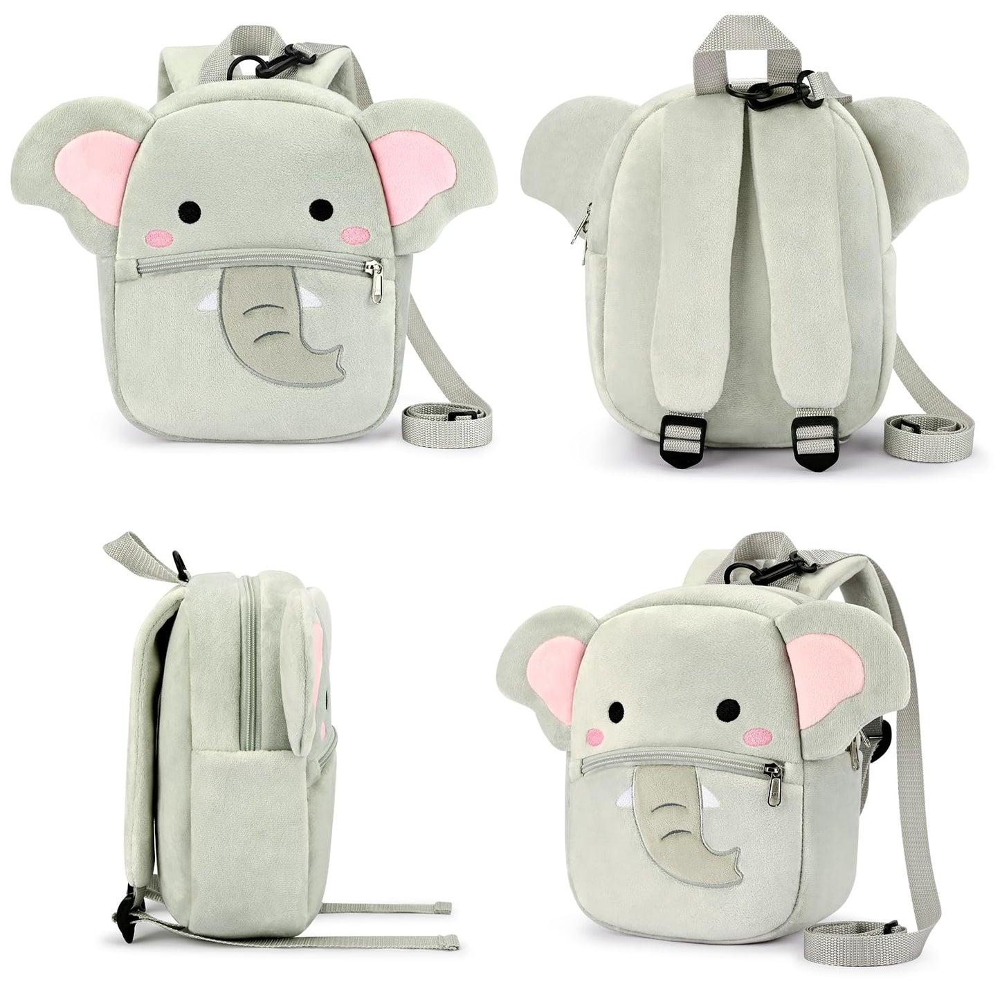 mibasies Toddler Backpacks for Girls 2-4: Plush Backpack -3D Animal Cartoon Mini Travel Bag -10 inch Toddler Backpack Leash