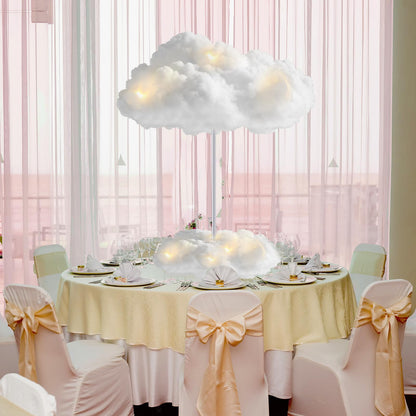 Wettarn 6 Set Cloud 3D Cloud LED DIY Lights Baby Shower Cloud Table Decor Hanging Cloud for Ceiling LED Cloud Kit Fake Cloud Ornament Artificial Cotton Cloud Prop for Wedding Bridal Party Room Decor