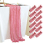 Light Pink Cheesecloth Table Runner 10ft Boho Rustic Gauze Cheese Cloth Spring Decor for Wedding Party Bridal Baby Shower Birthday Table Decorations