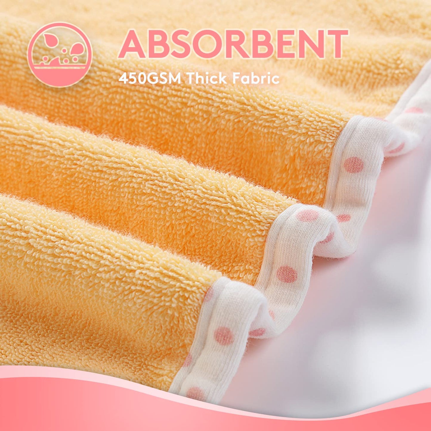 Baby Hooded Towel with Unique Animal Design Ultra Soft Thick Cotton Bath Towel for Newborn (Bunny)
