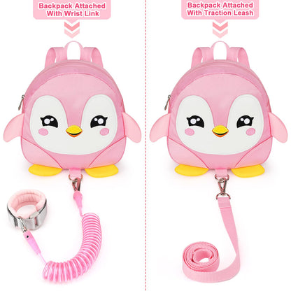 Accmor Toddler Harness Backpack Leash, Cute Dinosaur Backpacks with Anti Lost Wrist Link, Cute Mini Child Backpack Wristband Tether Strap and Protection Leashes for Boys Girls Aged 1-3 Years