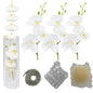 Artificial Phalaenopsis with Candles Diamond Lace Nearly Natural Orchid for Table Centerpiece Wedding Party Home Bar Restaurant Festival Decoration Pink Suit