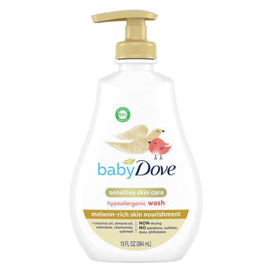 Baby Dove Sensitive Baby Wash Melanin-rich Skin Nourishment For Baby Bath Time Tear-Free and Hypoallergenic 34 oz