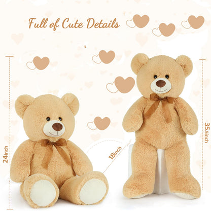 51 inch Big Teddy Bear Cute Giant Stuffed Animals Soft Plush Toy for Girlfriend Kids for Birthday Christmas Valentine's Day