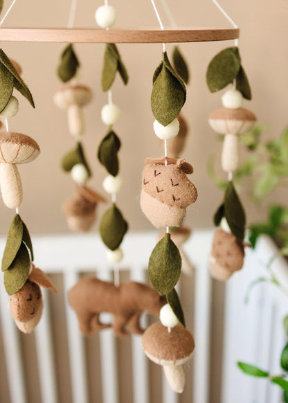 Baby Crib Mobile (Felt Rose) - Baby Shower Gift Nursery Decorations - Handmade Floral Decor for Girls