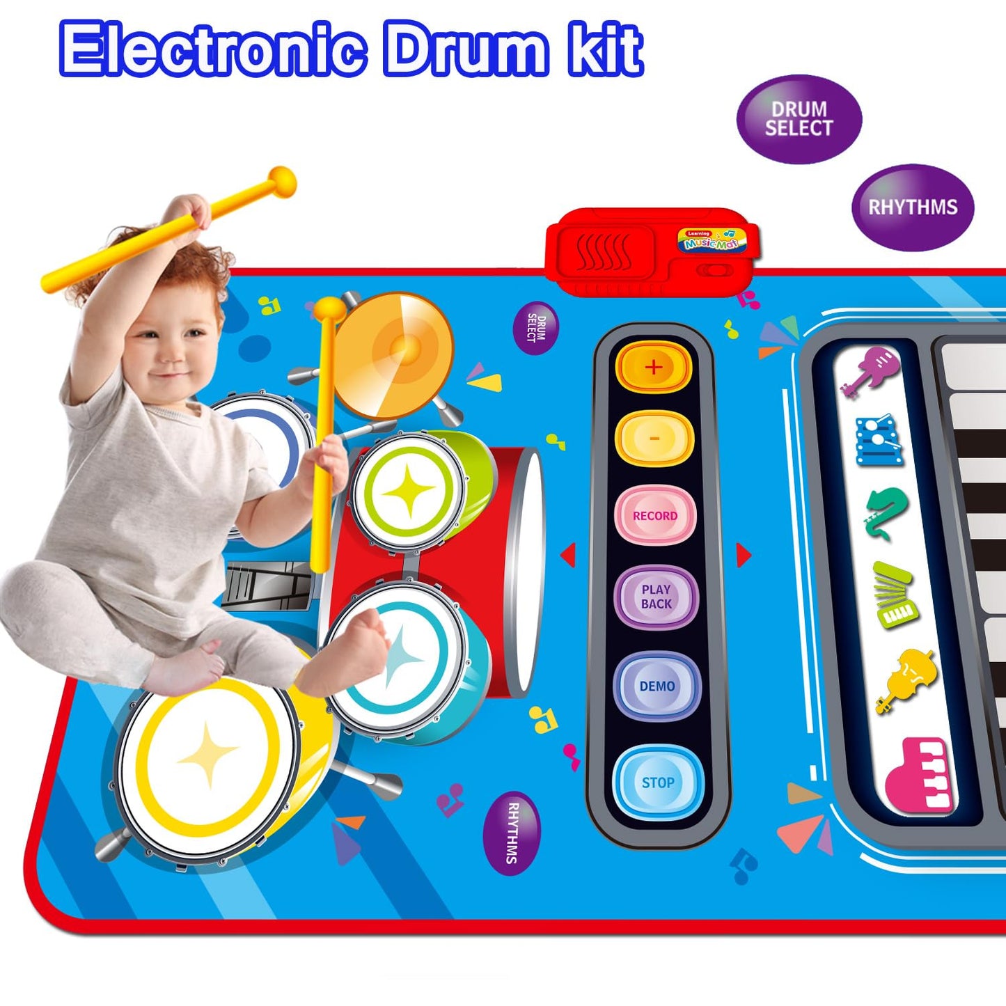 Toys for 1 Year Old Girl Gifts,2 in 1 Piano Mat Montessori Toys for 1 2 Year Old Girl,Educational Musical Toy First Birthday Gifts for 1 2 3 Year Old Girls,Christmas Stocking Stuffers for Toddler Girl
