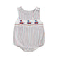 Baby Girl Pumpkin Embroidery Jumpsuit Halloween Sleeveless Round Neck Plaid Tank Romper