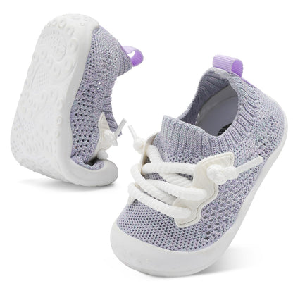 BARERUN Baby Shoes Baby First Walking Shoes Infant Sneakers Wide Barefoot Slip on Soft Sole Boys Girls Crib Shoe Toddler Breathable Lightweight House Socks