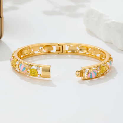 Ethlyn Gold Plated Colorful Openable Kids Baby Girls Bangles Bracelets Birthday Christmas Gifts Birthday Presents for children