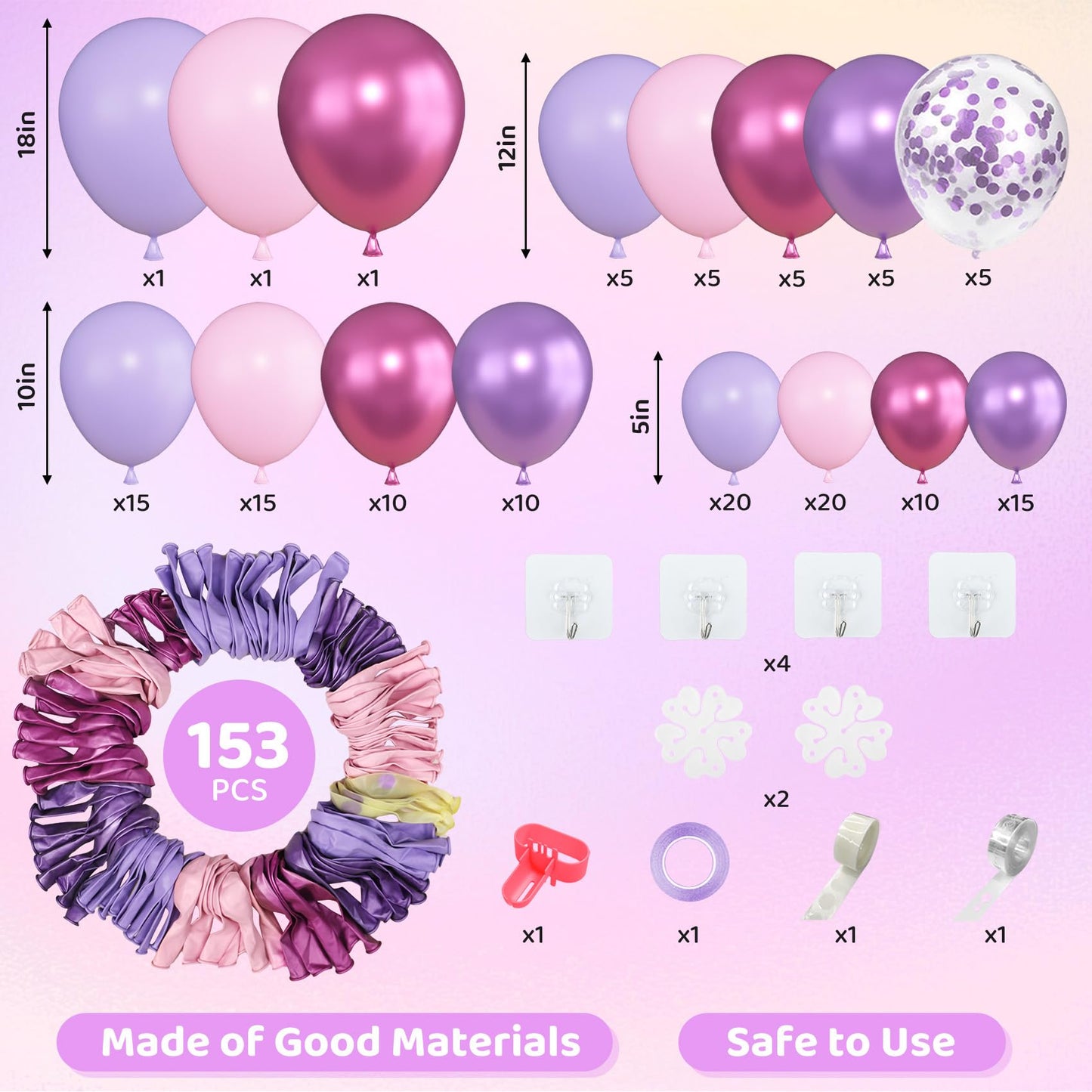 Amandir 153pcs Sage Green Balloon Garland Arch Kit, Different Sizes 18 12 10 5 inch Green Blush Gold Latex Metallic Confetti Gold Balloons for Birthday Baby Shower Wedding Safari Forest Decorations