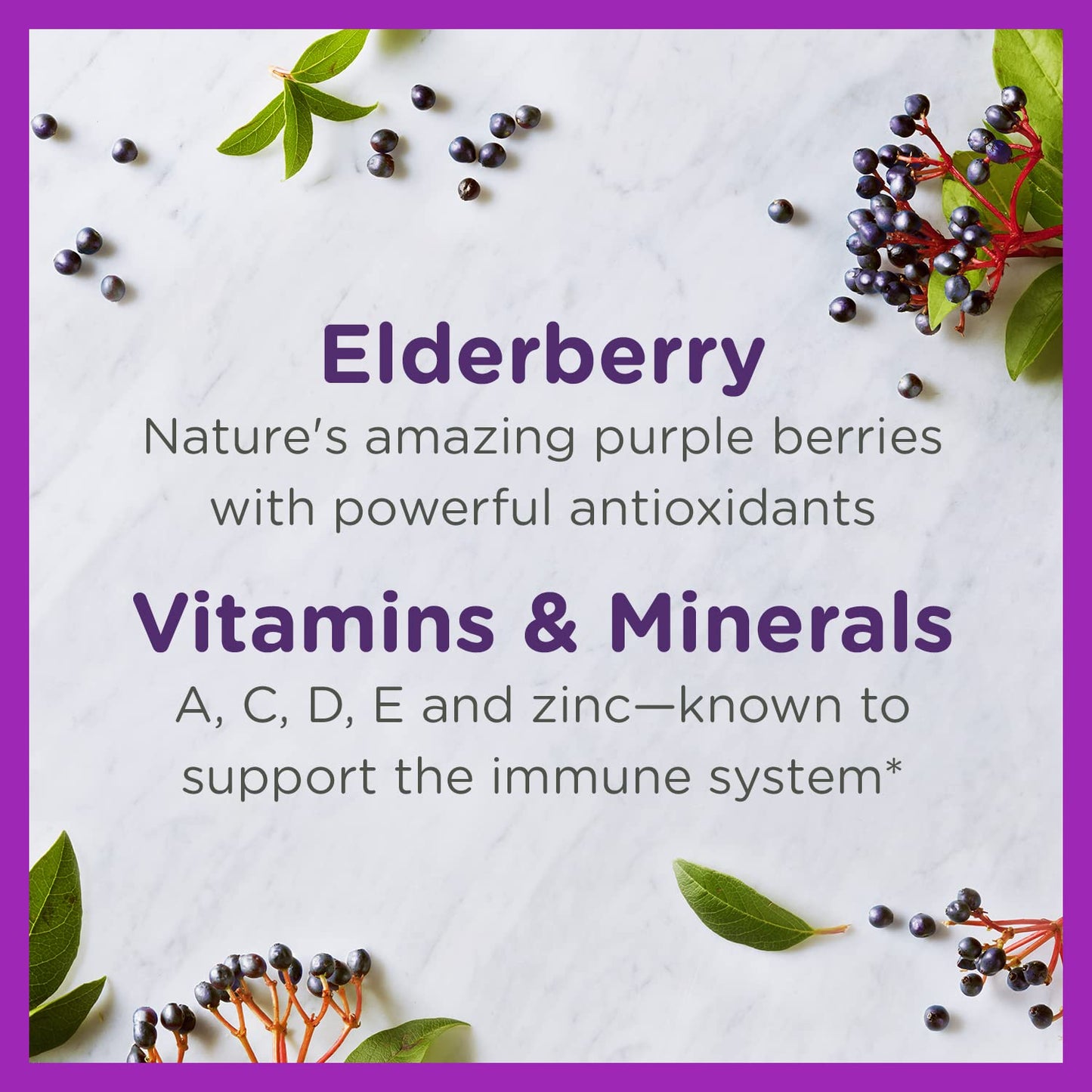 Zarbee's Children's Daily Immune Support Gummies with Real Elderberry + Vitamins A, C, D, E & Zinc to Help Promote a Healthy Immune System, No Artificial Flavors, Gluten-Free, 42 ct