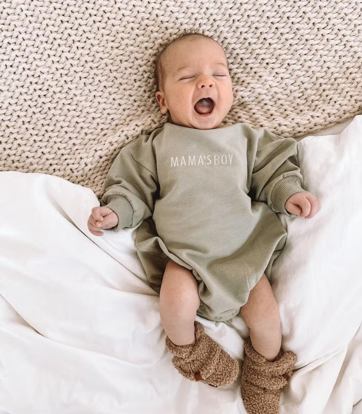 VISGOGO Newborn Infant Baby Boy Girls Oversized Romper Little Dude Sweater Onesie Coming Home Outfit Neutral Clothes