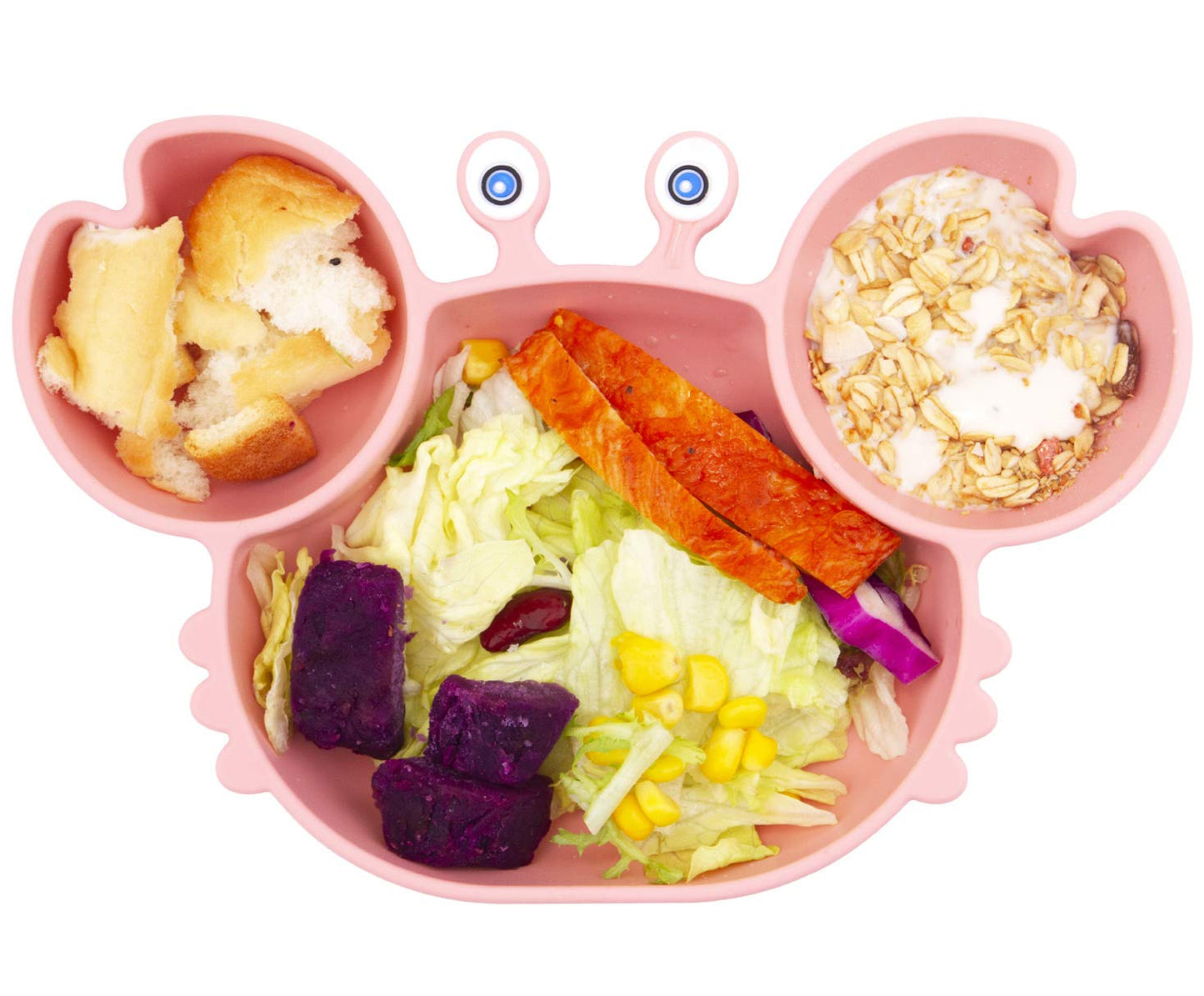Silicone Suction Plate for Toddlers - Self Feeding Training Divided Plate Dish and Bowl for Baby and Toddler, Fits for Most Highchairs Trays, BPA Free Microwave Dishwasher Safe