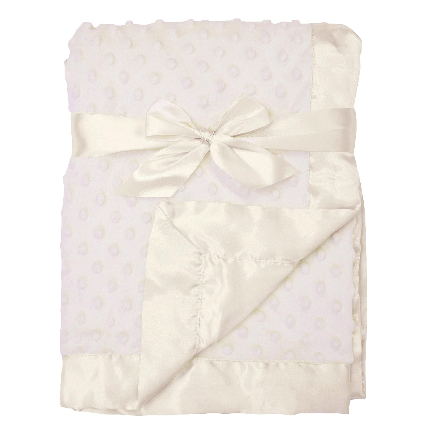 American Baby Company Heavenly Soft Chenille Security Blanket, 2-Layer Design with Minky Dot & Silky Satin, Pink, 14" x 14" for Boys and Girls