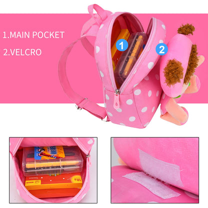 Cute Toddler Backpack Plush Doll Toy Snack Travel Bag Preschool Shoulder Bag Gift for Kid