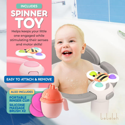 BEBELEH™ Baby Bath Seat for Babies 6 Months & Up - Safe Infant and Toddler Baby Bathtub Seat for Sitting Up - Baby Bath Tub Baby Tub Seat for Shower (Pink)