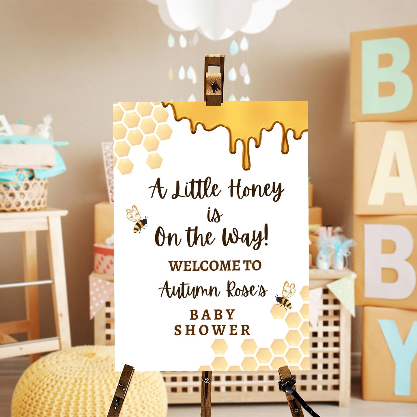 Personalized A Little Snowflake Is On The Way Welcome Sign, Pink, Girl, Winter Baby Shower Canvas